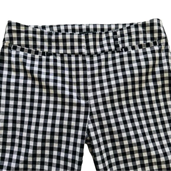 Ann Taylor Factory Ankle Pants Black White Gingham Curvy Fit Summer Pants Size 6 - Picture 3 of 12